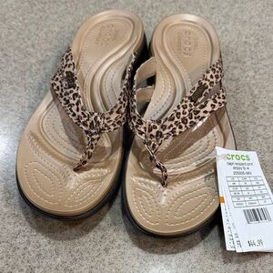CROCS Women's Sandals with Leopard Straps